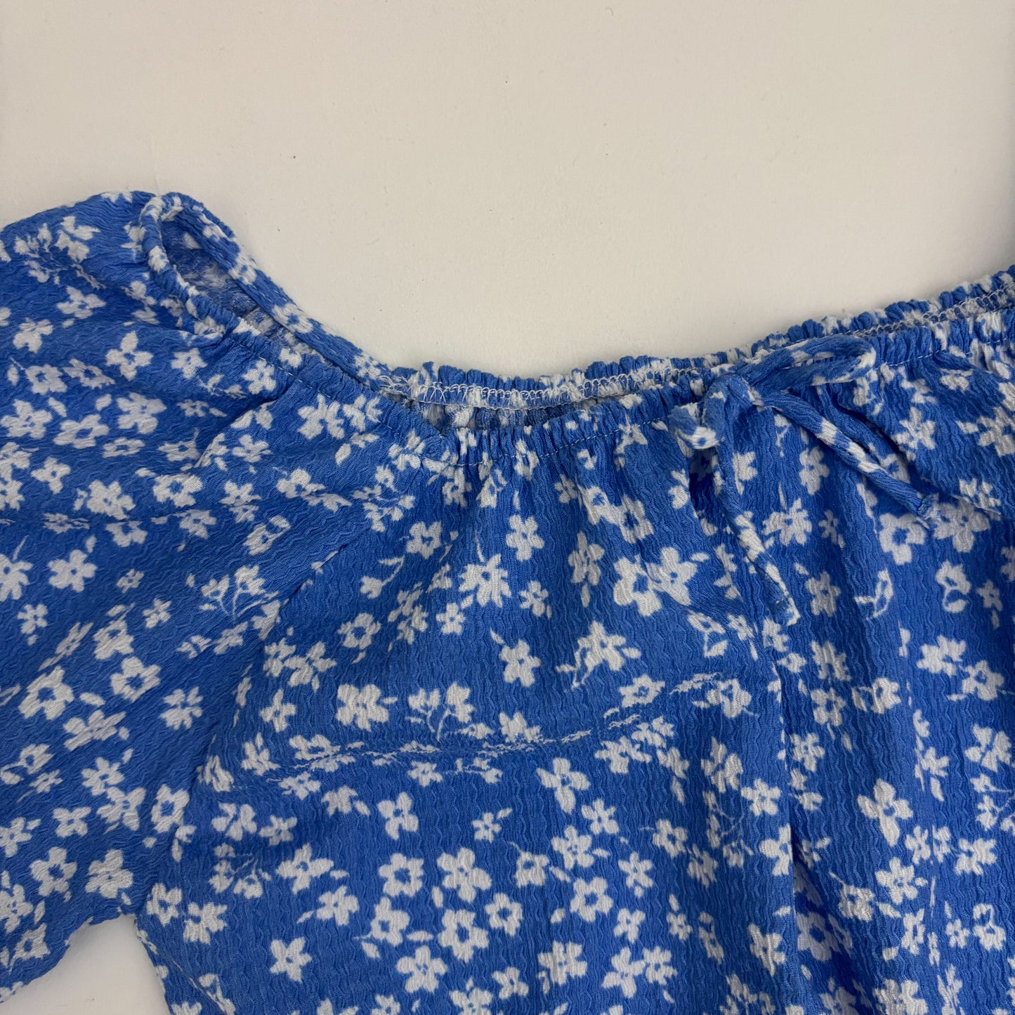 Blue Floral Crinkly Dress (10Y)