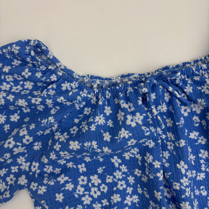 Blue Floral Crinkly Dress (10Y)