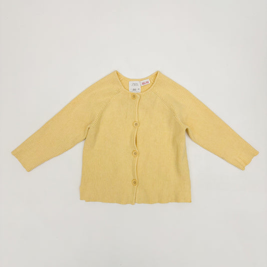 Yellow Ribbed Cardigan (24M)