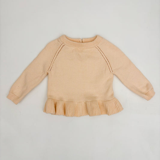 Peach Ruffle Sweater (12M)