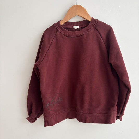 Burgundy 'Mon Coeur' Crewneck (6/7Y)