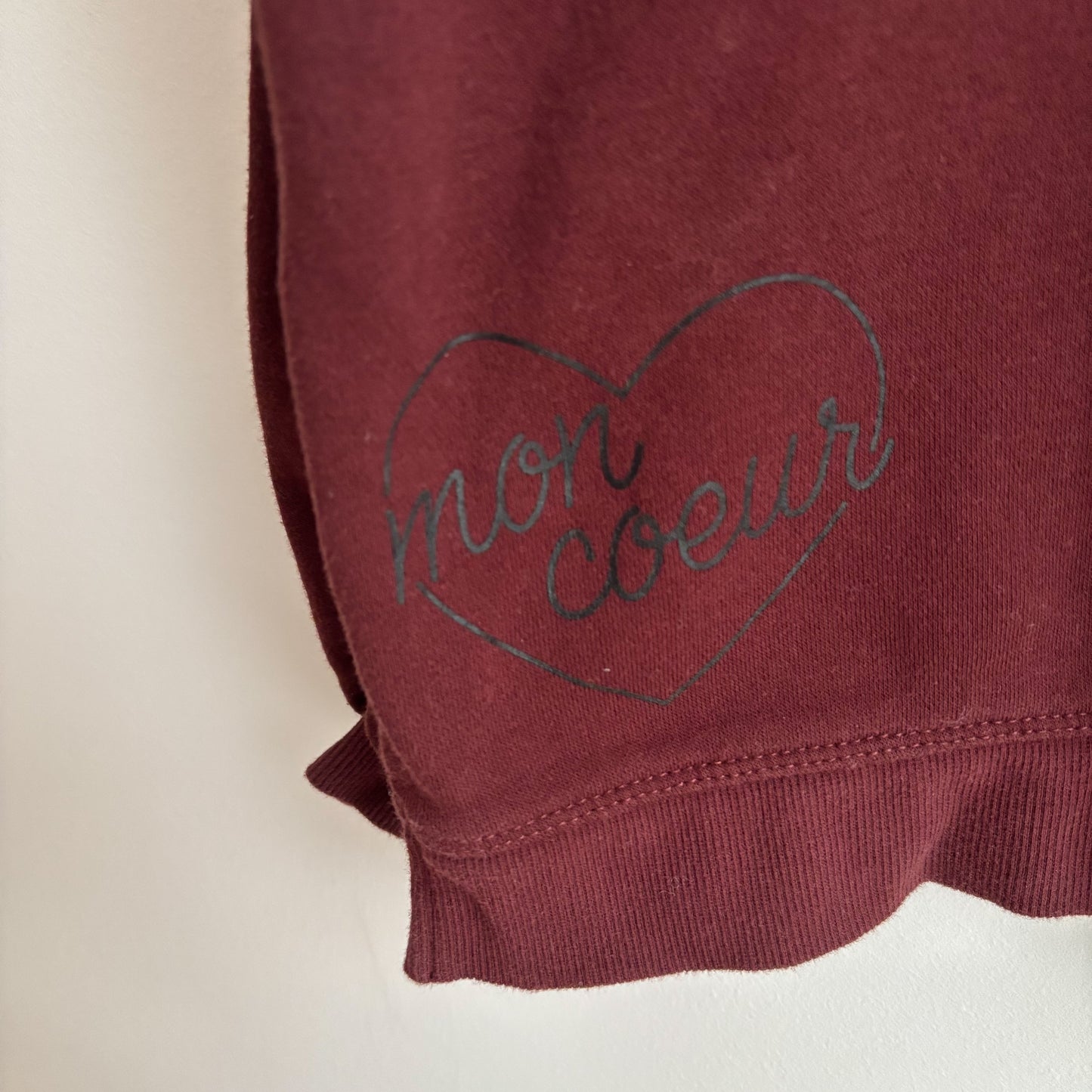 Burgundy 'Mon Coeur' Crewneck (6/7Y)