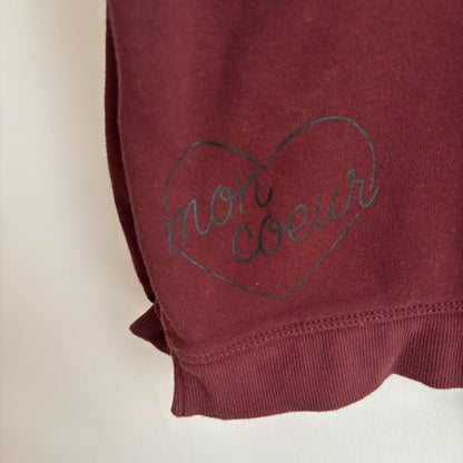 Burgundy 'Mon Coeur' Crewneck (6/7Y)