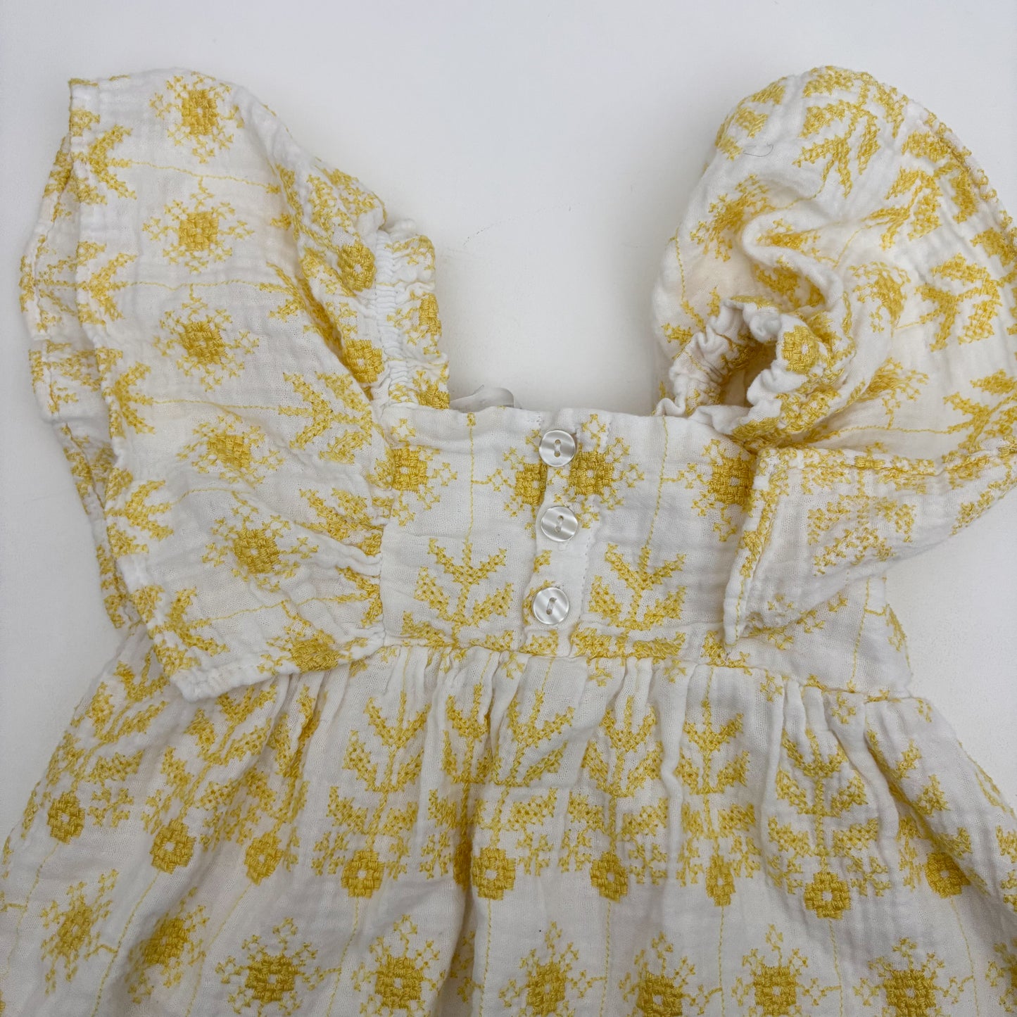 Embroidered Cream + Yellow Dress (4T)