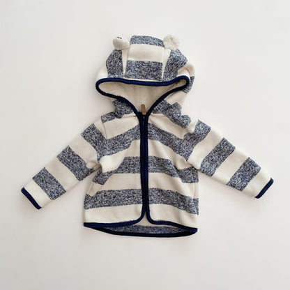 Striped Fleece Hoodie (4-6M)