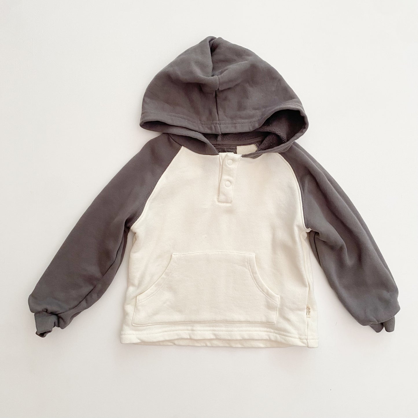 Grey + Cream Hoodie (18-24M)