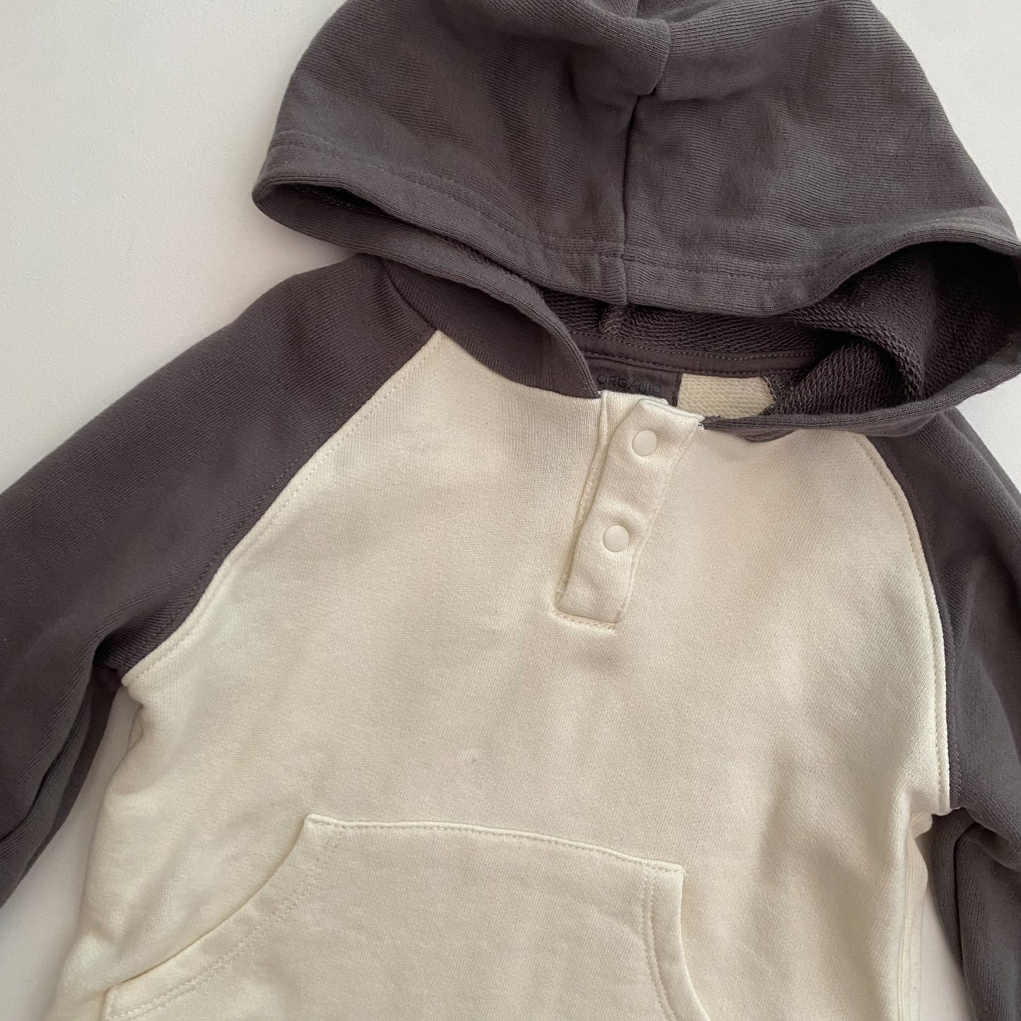 Grey + Cream Hoodie (18-24M)