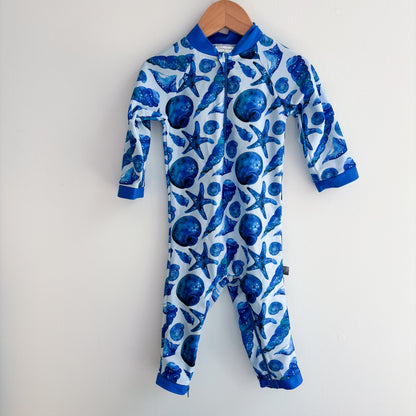 Blue Seashell Print Swimsuit (12-18M)