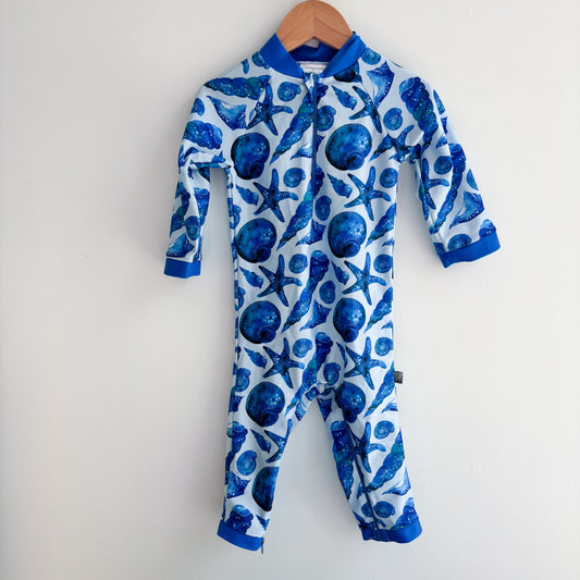 Blue Seashell Print Swimsuit (12-18M)