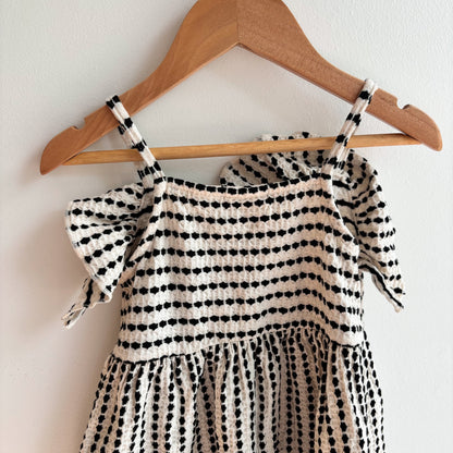 Black & White Textured Dress (2-3Y)