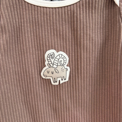 Brown Ribbed Bodysuit (18-24M)
