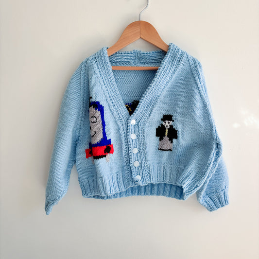 Hand Knit Train Sweater (5Y)