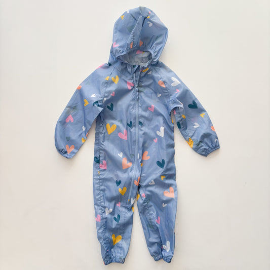 Heart Print Rain Suit (12-18M)