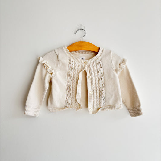 Cream Ruffle Cardigan (12-18M)
