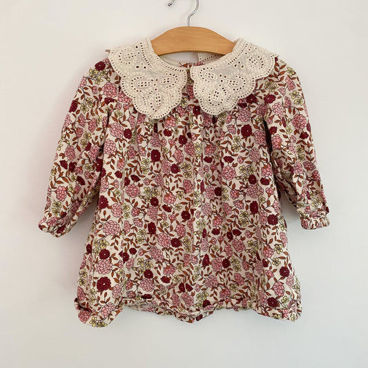 Floral Dress with Lace Collar (18-24M)