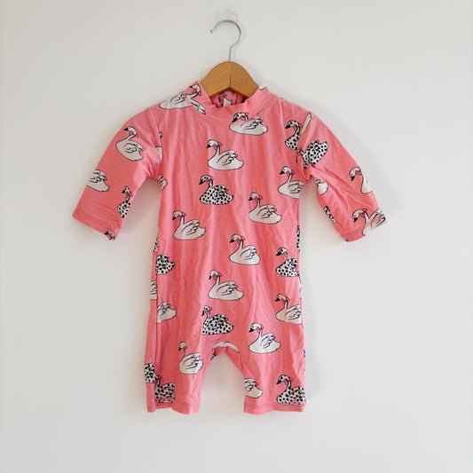 Swan Print Swim Suit (6-12M)