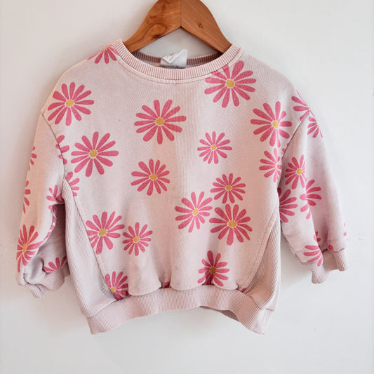 Pale Pink Flower Sweatshirt (18-24M)