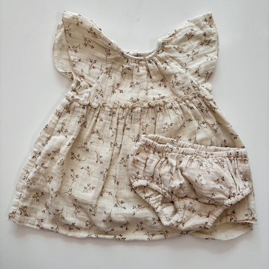 Muslin Floral Dress w/ Bloomers (6-9M)