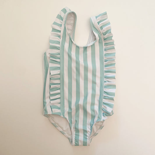 Turquoise Stripe Swimsuit (2T)