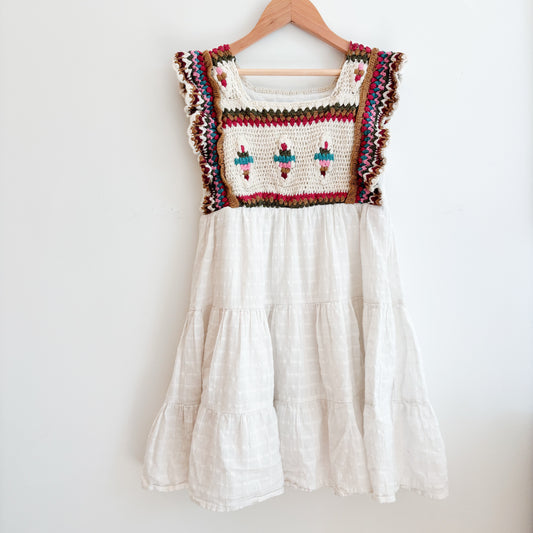 White Crochet Dress (9Y)