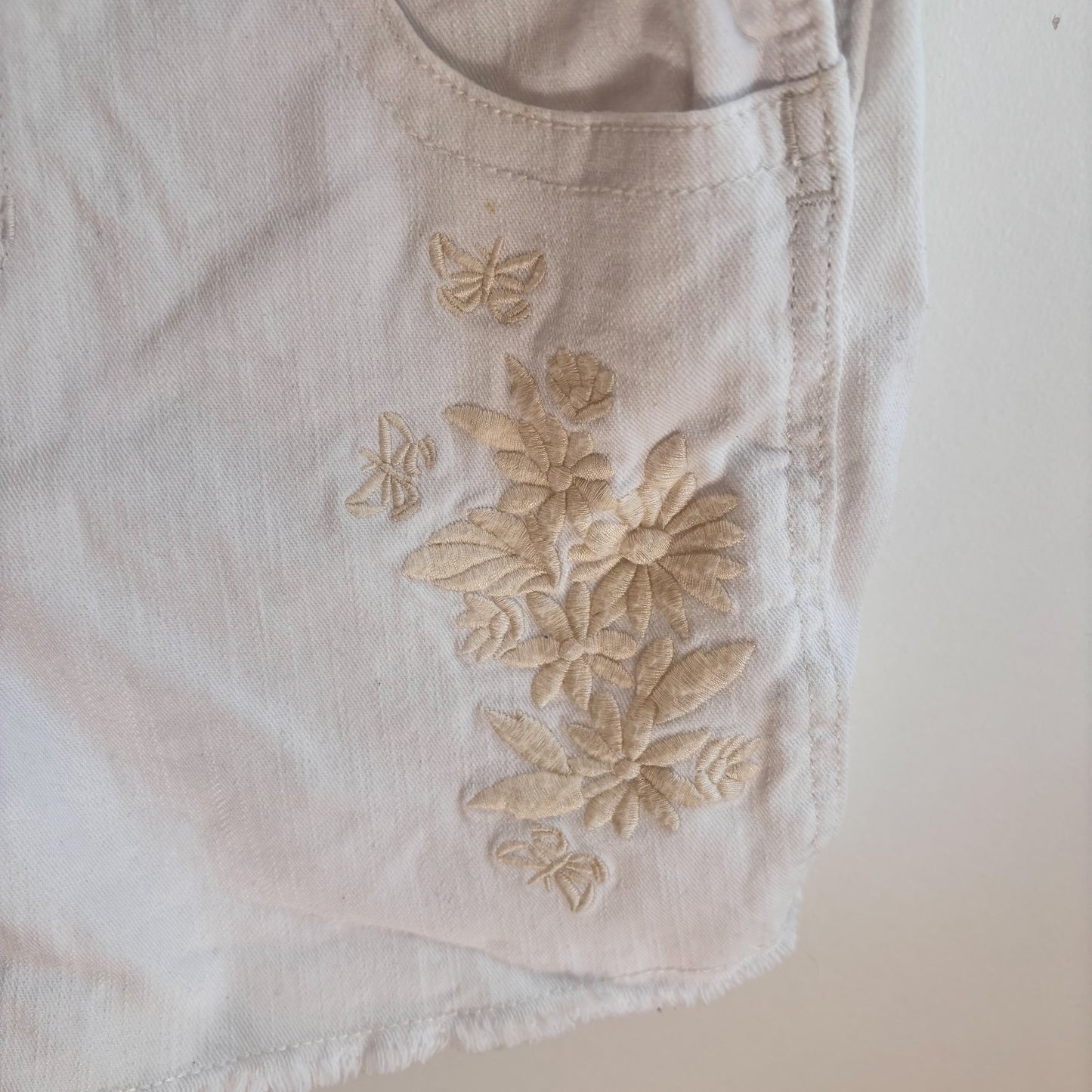 White Embroidered Shortalls (8Y)