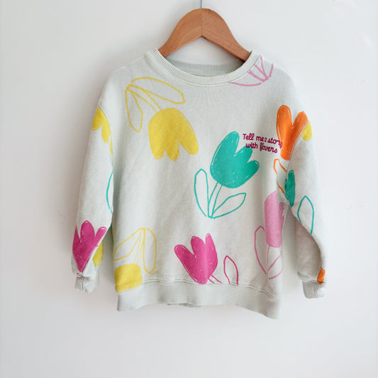 Light Blue Floral Sweatshirt (5Y)