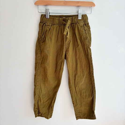 Green Linen-Blend Pants (3T)