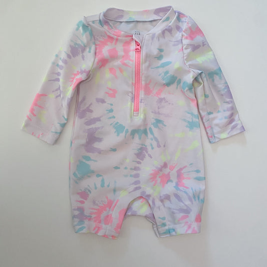 White Tie Dye Swimsuit (0-6M)