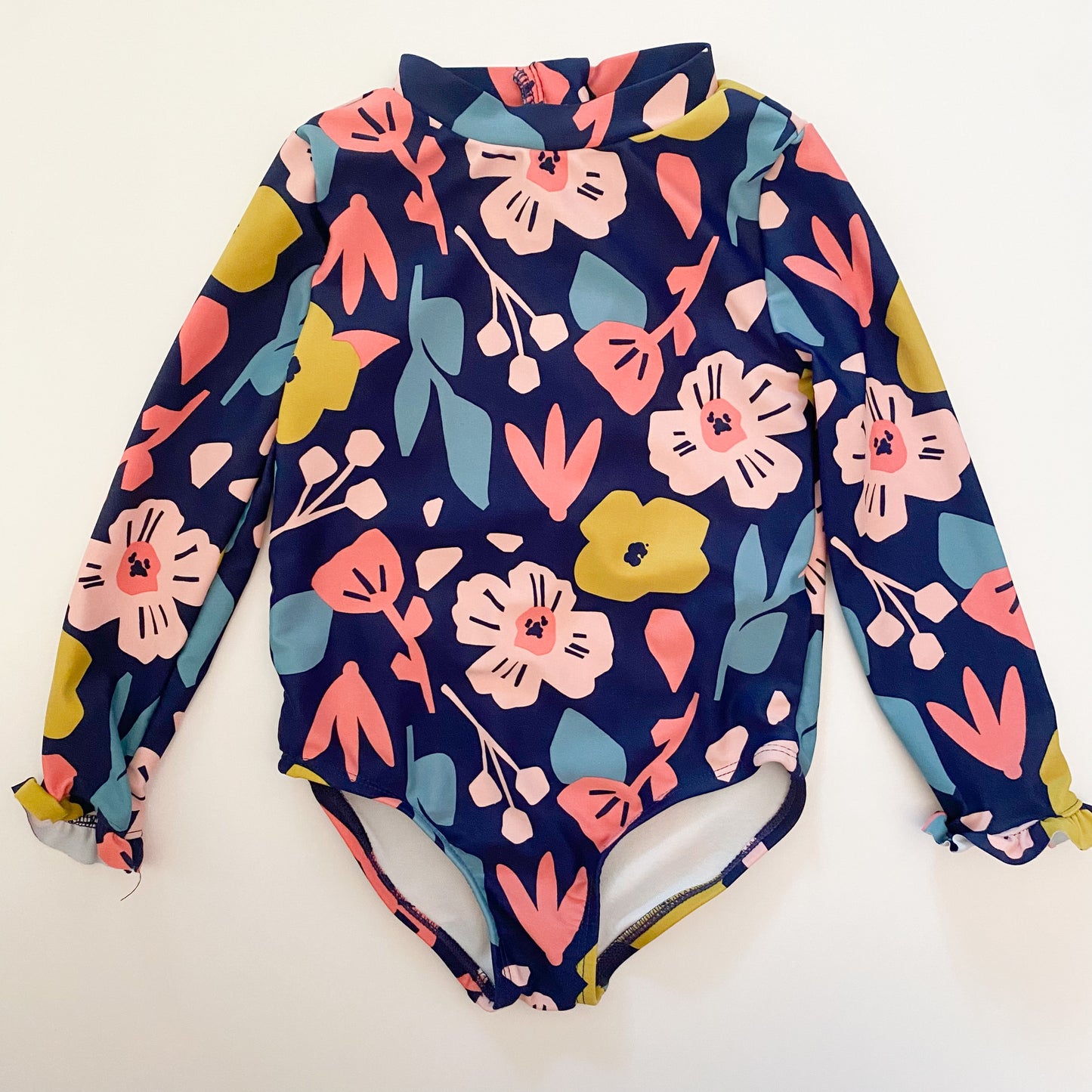 Navy Floral Swimsuit (2T)