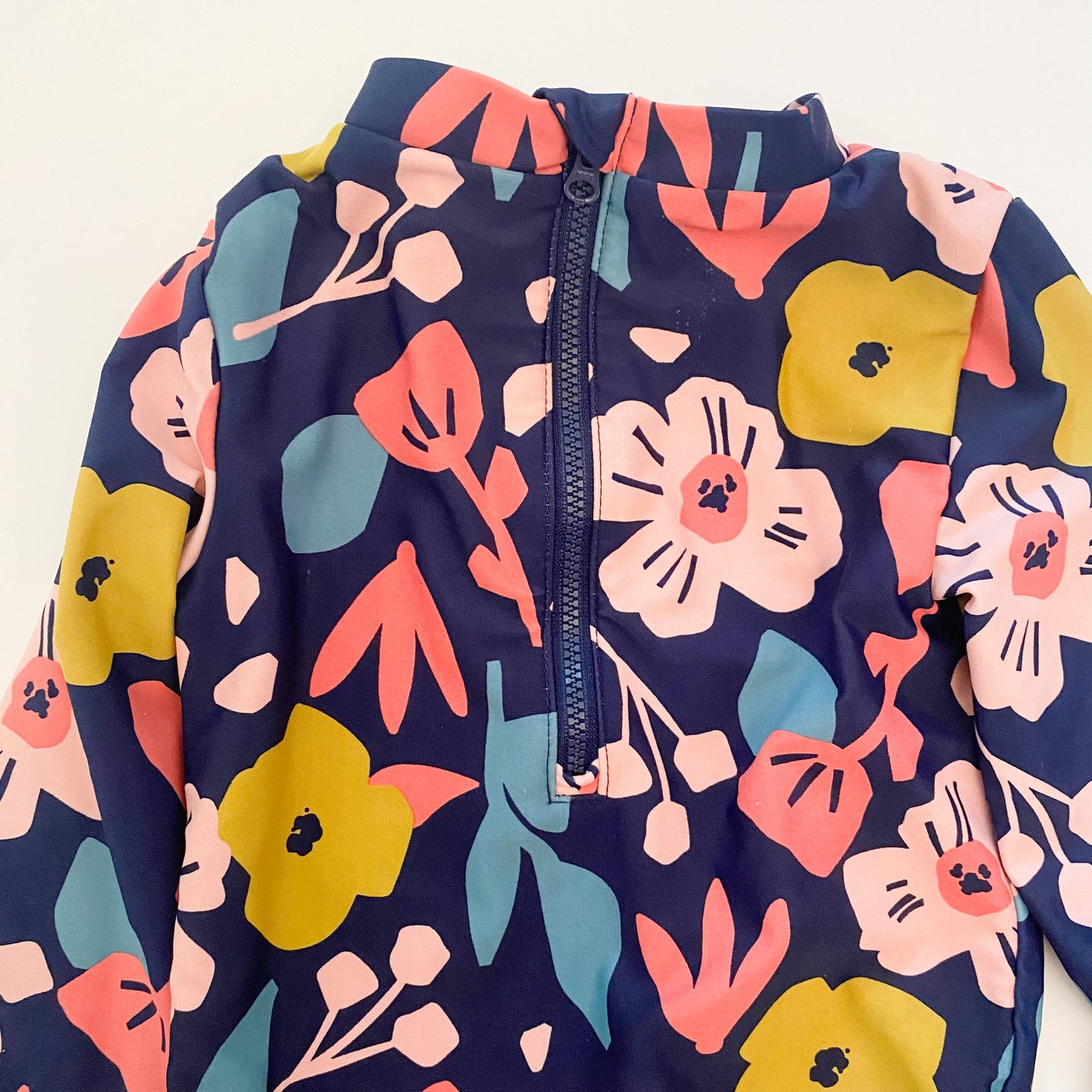 Navy Floral Swimsuit (2T)