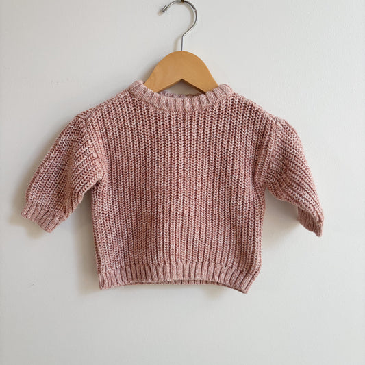 Pink Chunky Knit Sweater (3-6M)