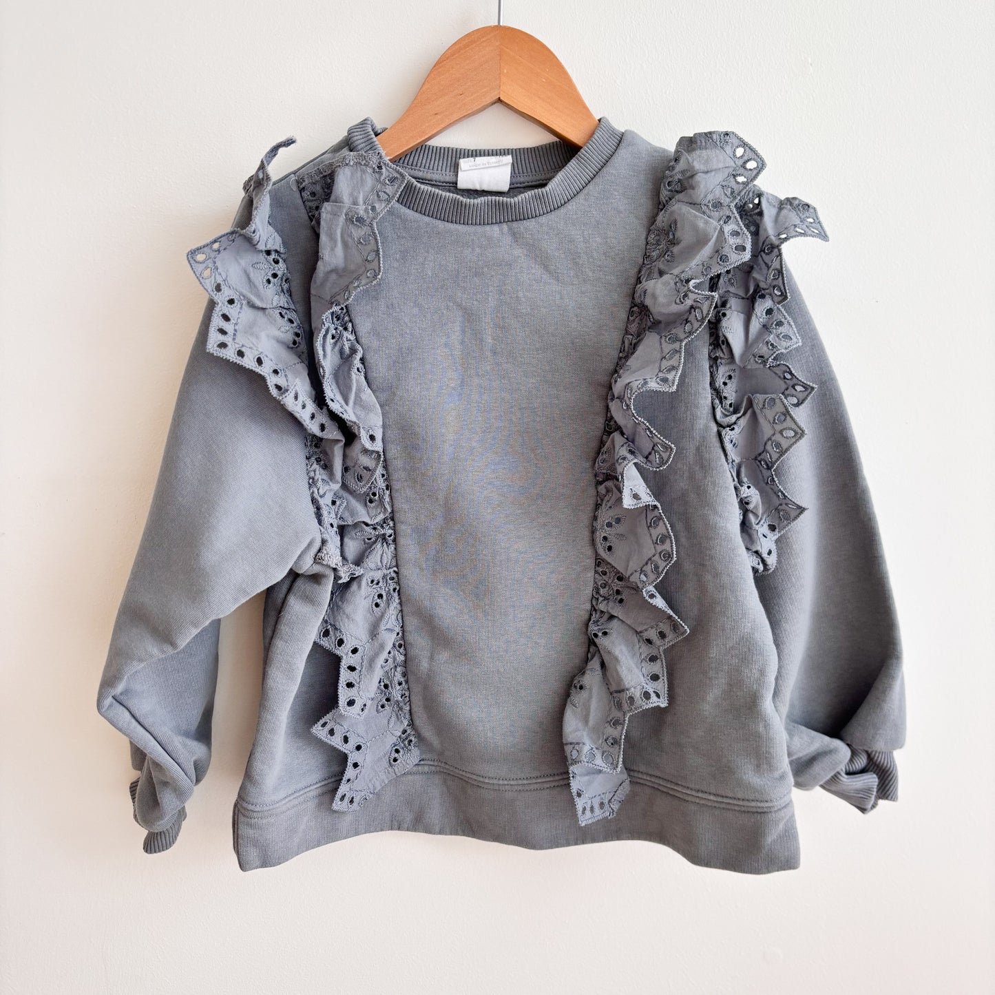 Blue-Grey Lace Trim Sweatshirt (6Y)