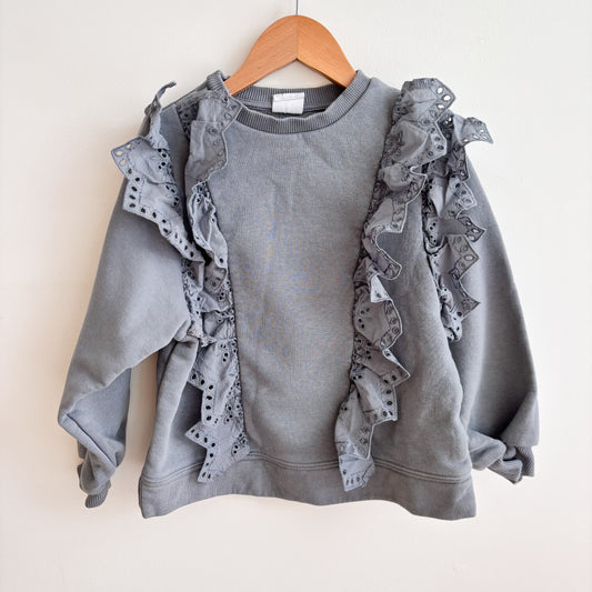 Blue-Grey Lace Trim Sweatshirt (6Y)