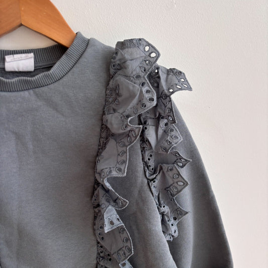Blue-Grey Lace Trim Sweatshirt (6Y)