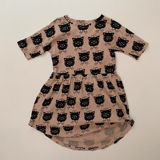 Peach Cat Print Dress (5T)