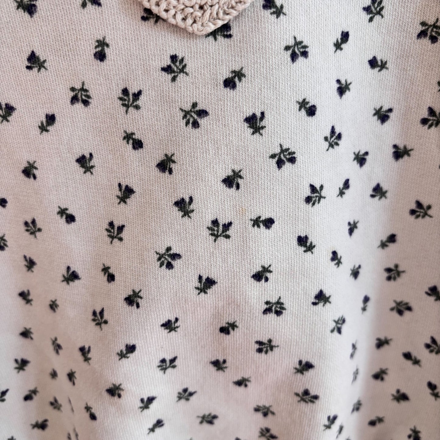 Floral Sweatshirt w/ Crochet Heart Detail (12-18M)