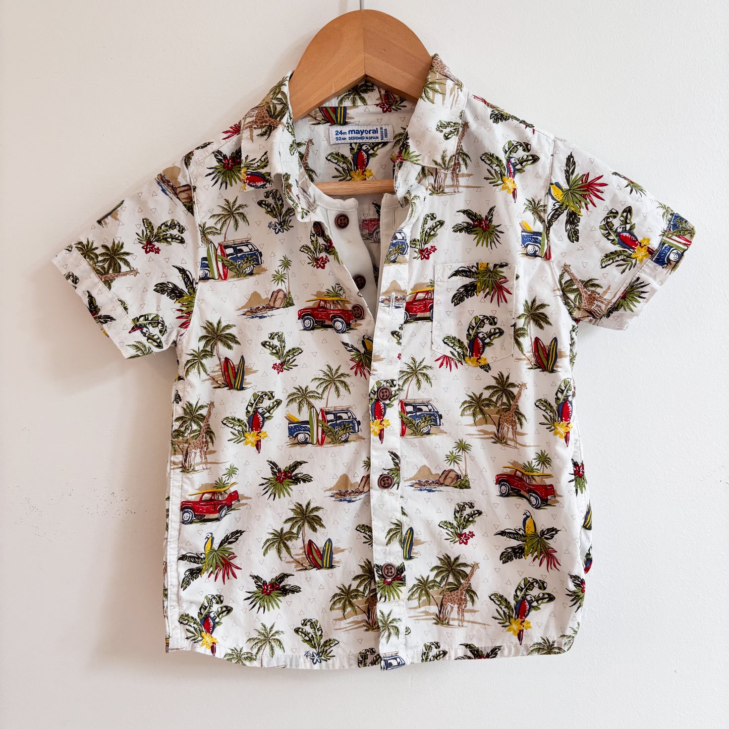 Tropical Print Button Up (24M)