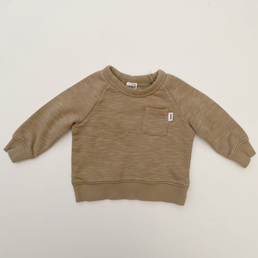 Beige Crewneck Sweatshirt (0-3M)