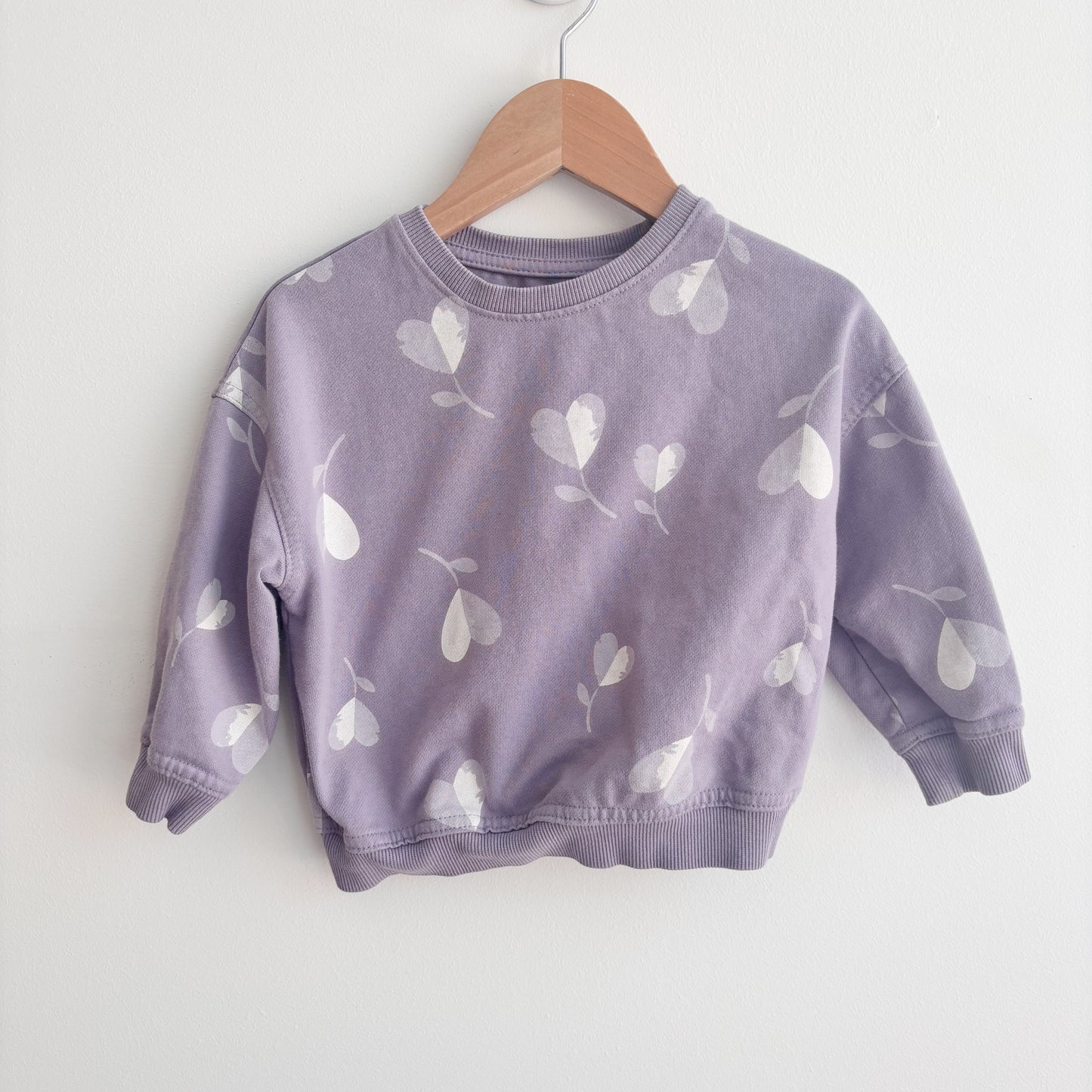 Purple Heart/Flower Sweatshirt (2T)