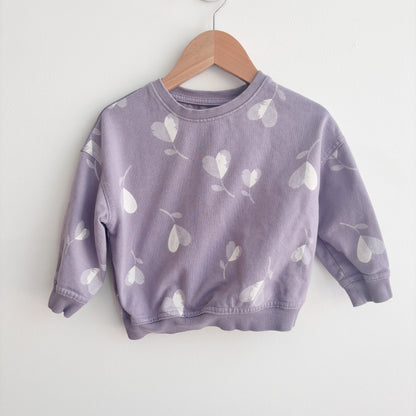 Purple Heart/Flower Sweatshirt (2T)