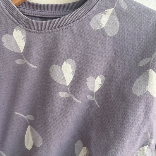 Purple Heart/Flower Sweatshirt (2T)