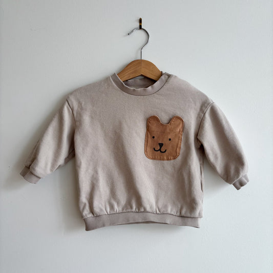 Beige Bear Pocket Sweater (9-12M)
