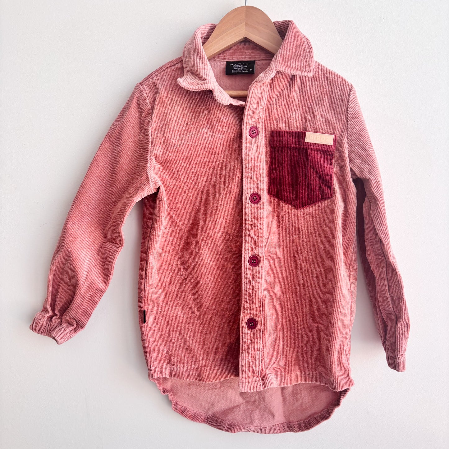 Two-tone Pink Corduroy Shirt (6Y)