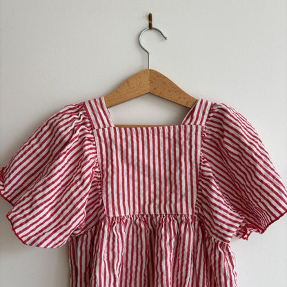 Red + White Striped Dress (4-5Y)