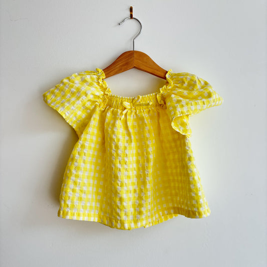 Yellow Gingham Top (12-18M)