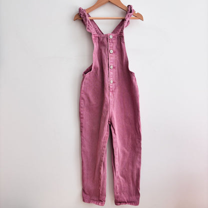 Pinky-Purple Ruffle Overalls (4Y)