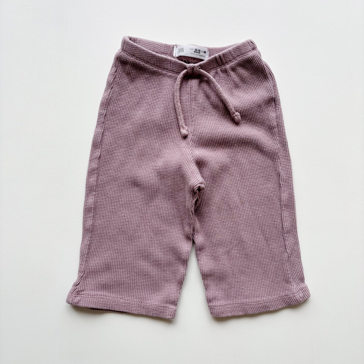 Purple Waffle Wide-Leg Pants (12-18M)