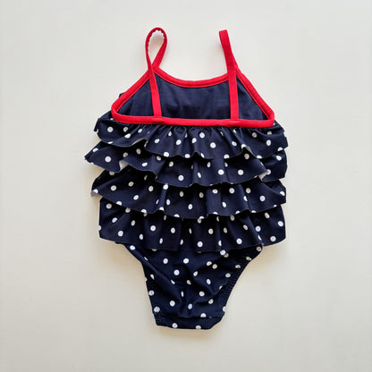 Navy Ruffled Swim Suit (12-18M)