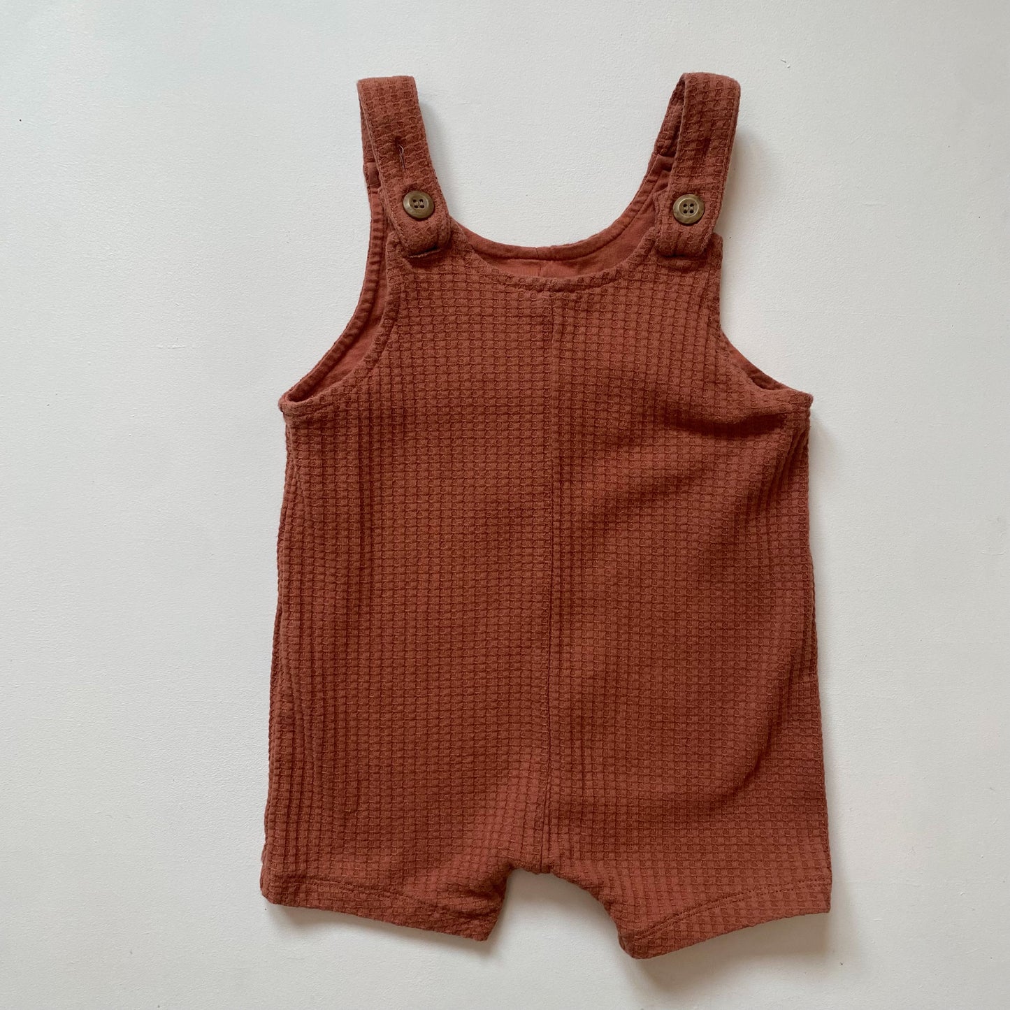 Cinnamon Waffle Overall Shorts (6-9M)