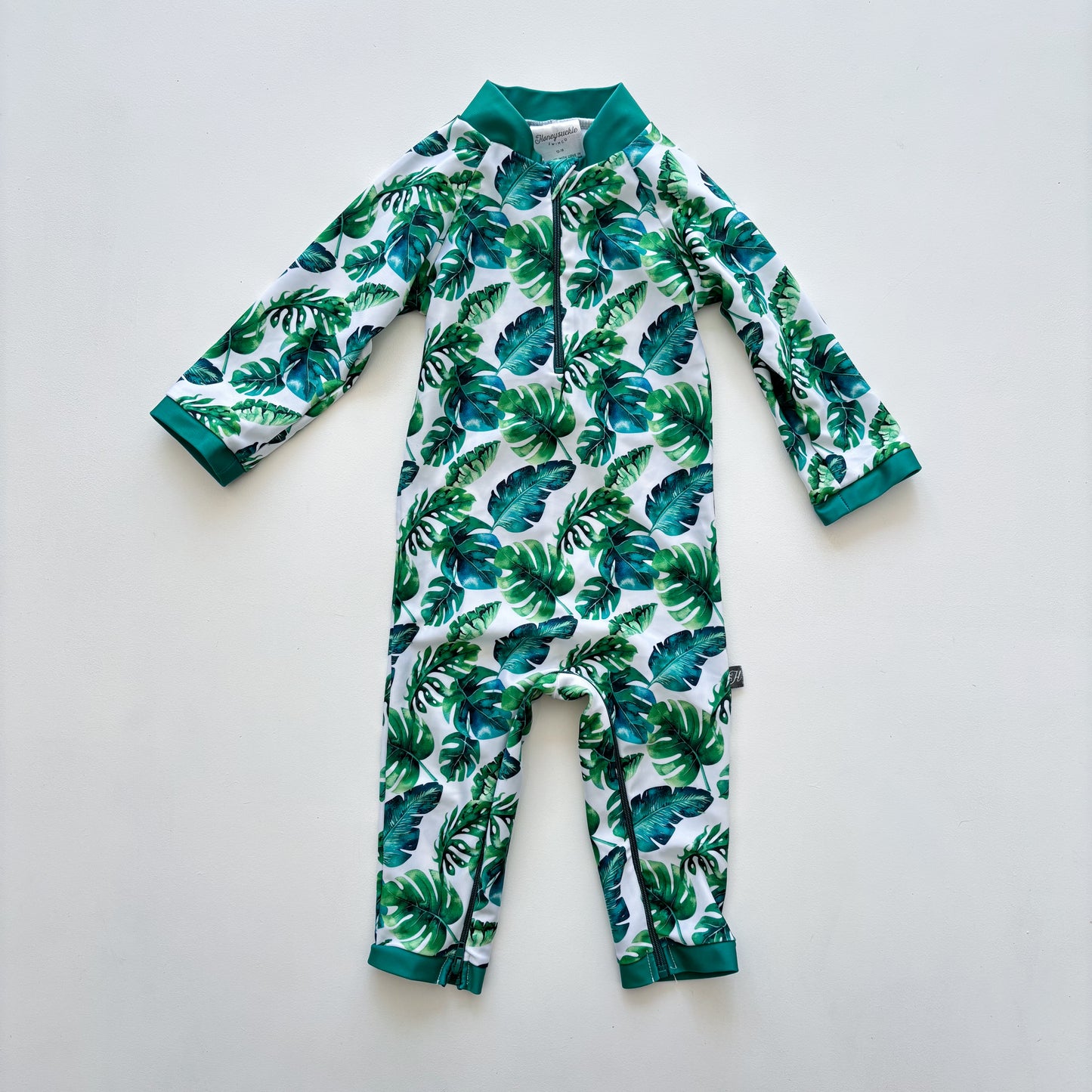 Green Leaf Print Swim Suit (12-18M)